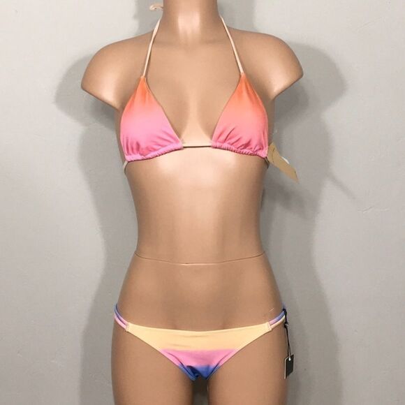 New. WILDFOX/Reef rainbow bikini. XS-too/M-bottom. - Picture 2 of 9